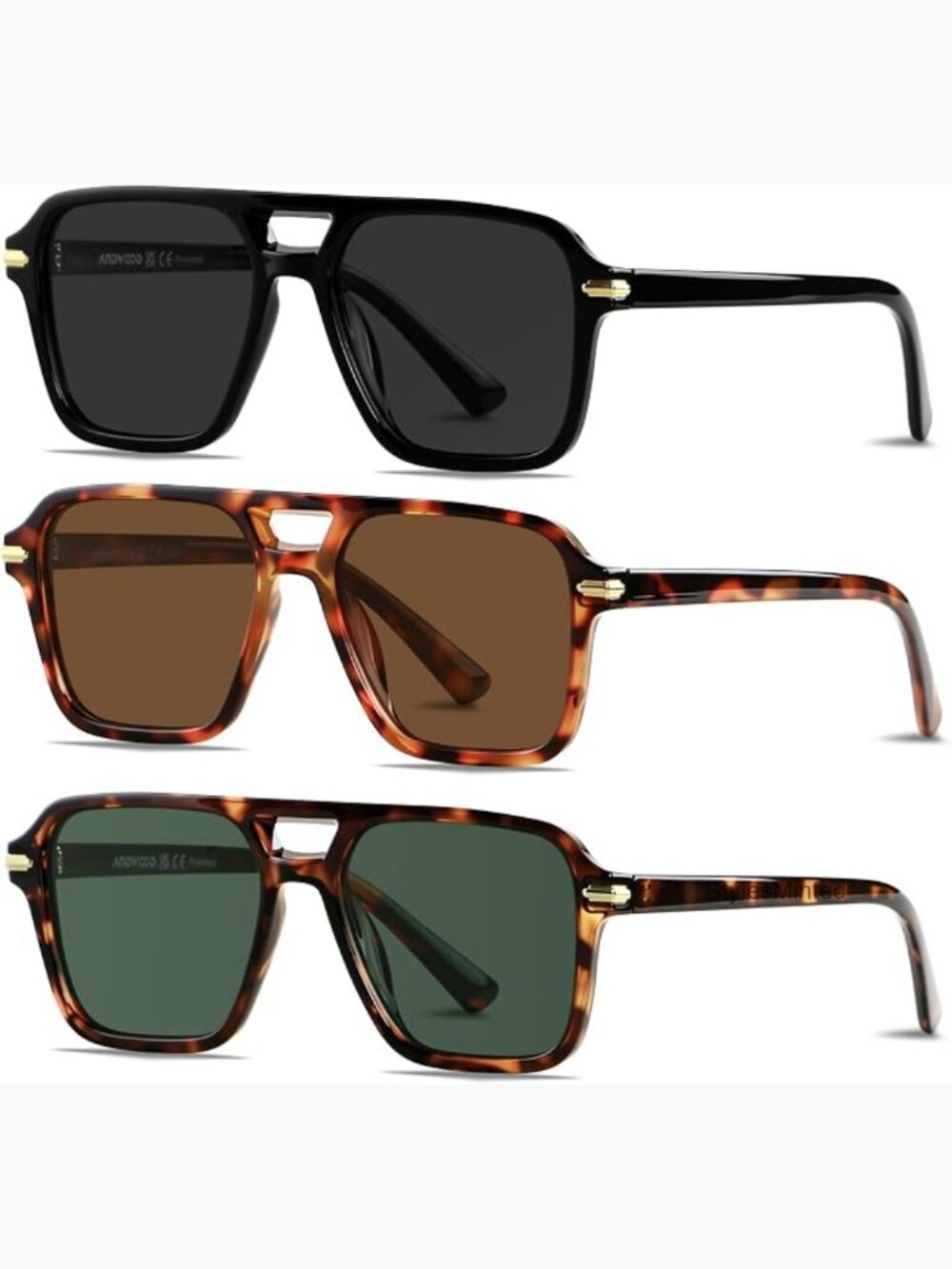 Vintage Retro Aviator Sunglasses with Polarized UV400 Lenses